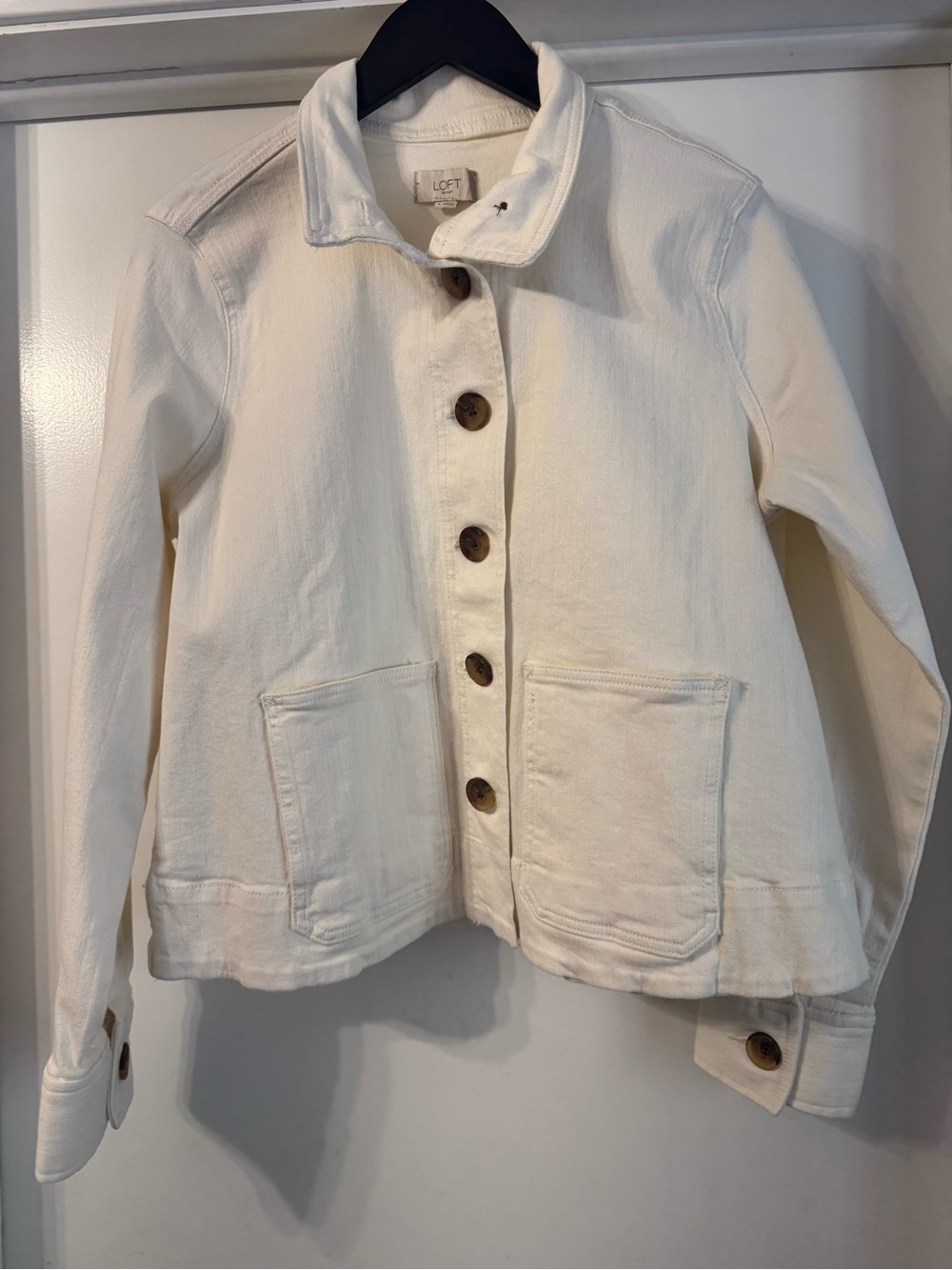 LOFT Outlet Cream Button-Front Jacket